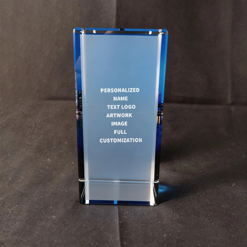 Blue Edge Cube Crystal Trophy suppliers